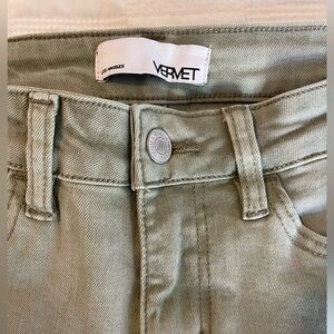 VERVET Green skinny jeans cropped